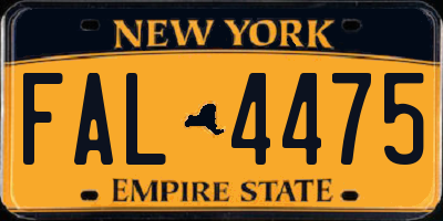 NY license plate FAL4475