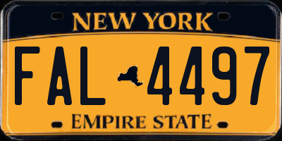 NY license plate FAL4497
