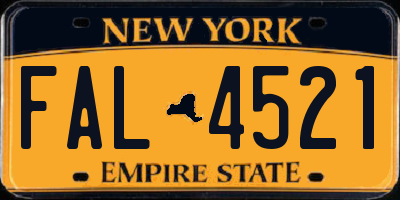 NY license plate FAL4521