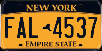 NY license plate FAL4537