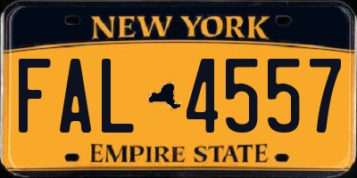 NY license plate FAL4557