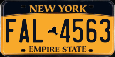 NY license plate FAL4563