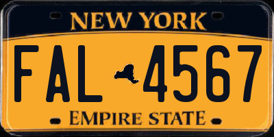 NY license plate FAL4567