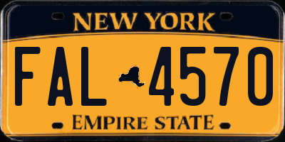 NY license plate FAL4570