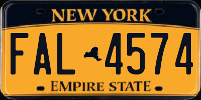 NY license plate FAL4574