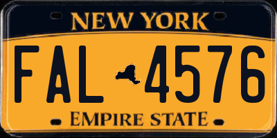 NY license plate FAL4576