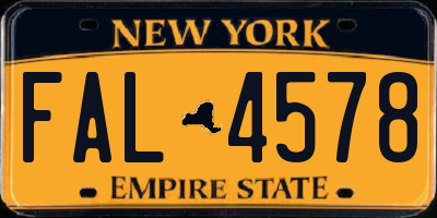 NY license plate FAL4578