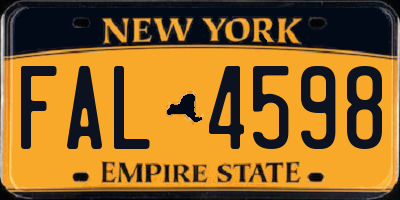NY license plate FAL4598