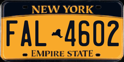 NY license plate FAL4602