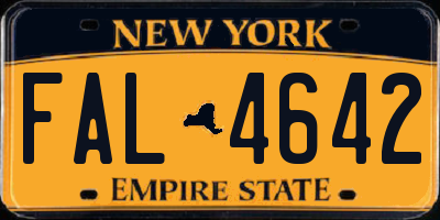 NY license plate FAL4642