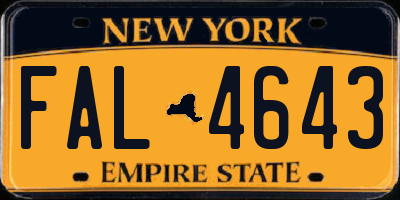 NY license plate FAL4643