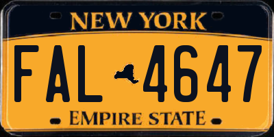 NY license plate FAL4647