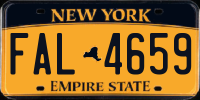 NY license plate FAL4659