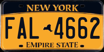 NY license plate FAL4662