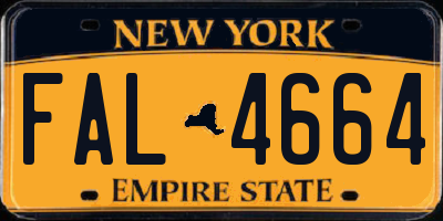 NY license plate FAL4664