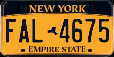 NY license plate FAL4675