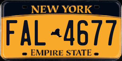 NY license plate FAL4677