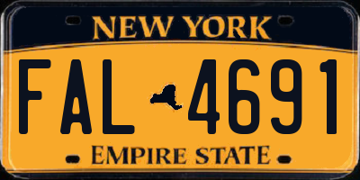 NY license plate FAL4691