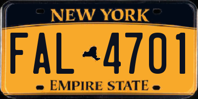 NY license plate FAL4701