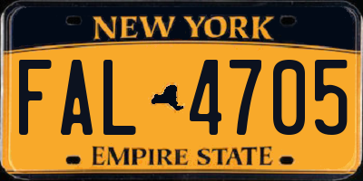 NY license plate FAL4705