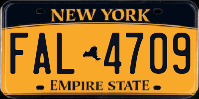 NY license plate FAL4709