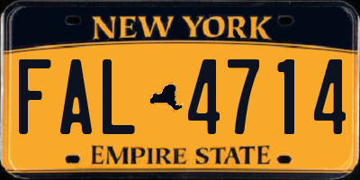 NY license plate FAL4714