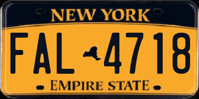 NY license plate FAL4718