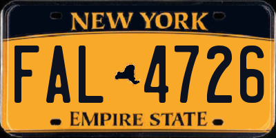 NY license plate FAL4726