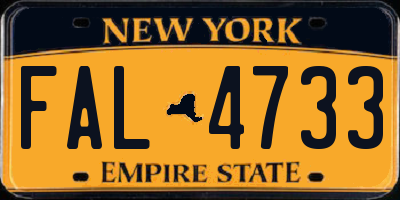 NY license plate FAL4733