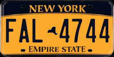 NY license plate FAL4744
