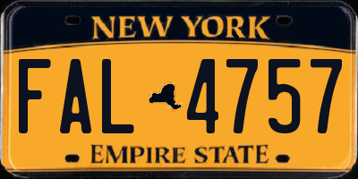 NY license plate FAL4757