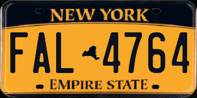 NY license plate FAL4764