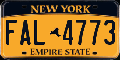 NY license plate FAL4773
