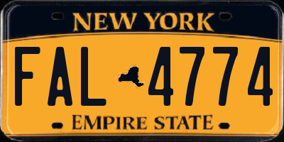 NY license plate FAL4774