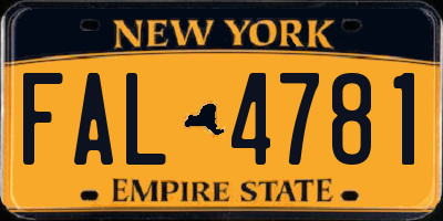 NY license plate FAL4781