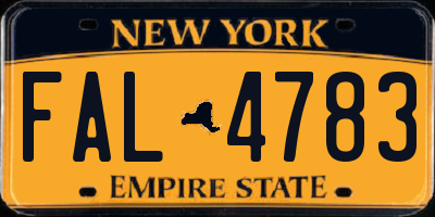 NY license plate FAL4783