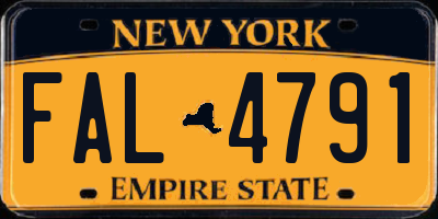 NY license plate FAL4791