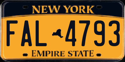 NY license plate FAL4793