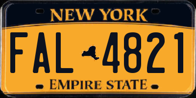 NY license plate FAL4821