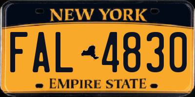 NY license plate FAL4830