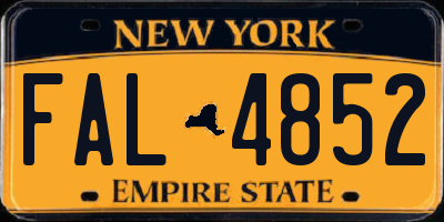 NY license plate FAL4852