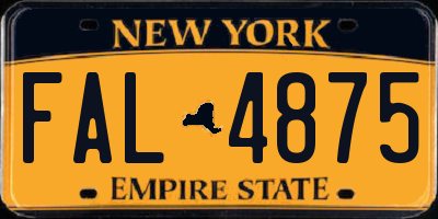 NY license plate FAL4875