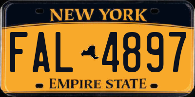 NY license plate FAL4897