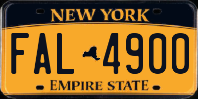 NY license plate FAL4900