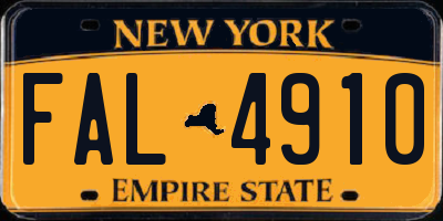 NY license plate FAL4910