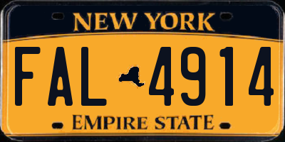 NY license plate FAL4914