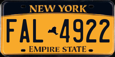 NY license plate FAL4922