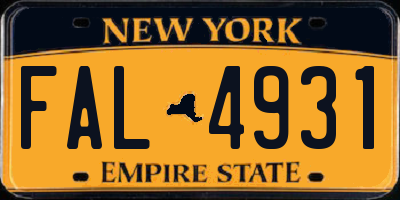 NY license plate FAL4931