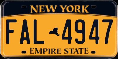 NY license plate FAL4947