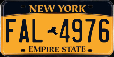 NY license plate FAL4976